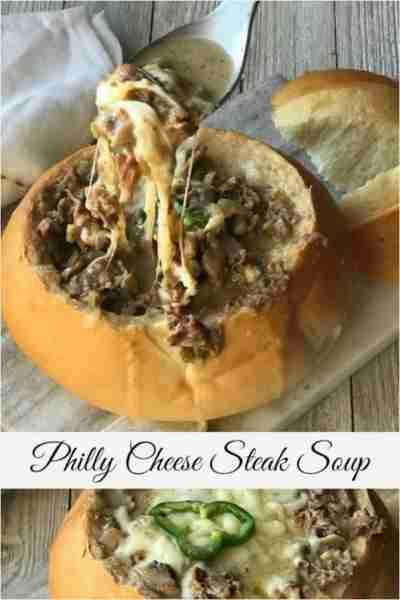Philly Cheese Steak Soup! 💖 The classic cheese steak sandwich served up as rich and creamy soup in...