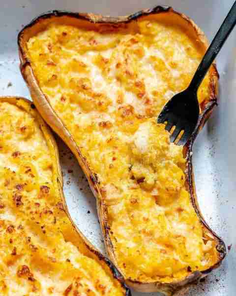 Try out this ABSOLUTELY indulgent recipe ASAP! Twice Baked Creamy Butternut Squash - Delicious, Crea...