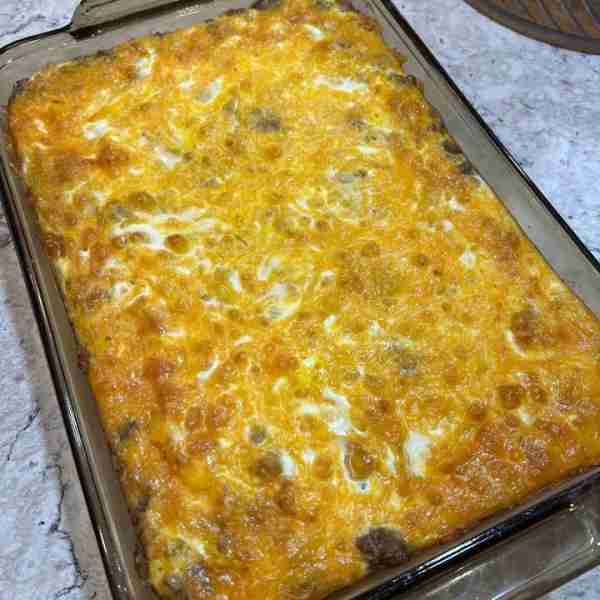 Breakfast Casserole Cook whatever breakfast meats you love and add to a baking dish. Add cheese over...