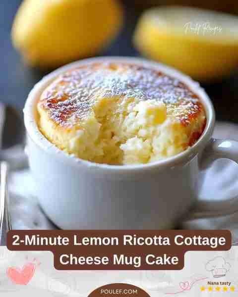 2-Minute Lemon Ricotta Cottage Cheese Mug Cake Bright, fluffy, and just the right amount of tangy—th...