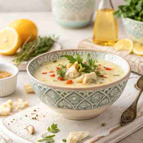 A bowl of pure comfort straight from the Aegean. Psarosoupa – Greek fish soup, light yet full of fla...
