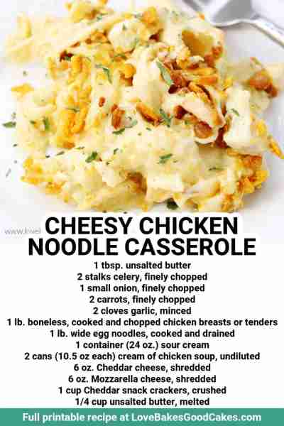 RECIPE - https://www.lovebakesgoodcakes.com/cheesy-chicken-noodle-casserole/ This Cheesy Chicken Noo...
