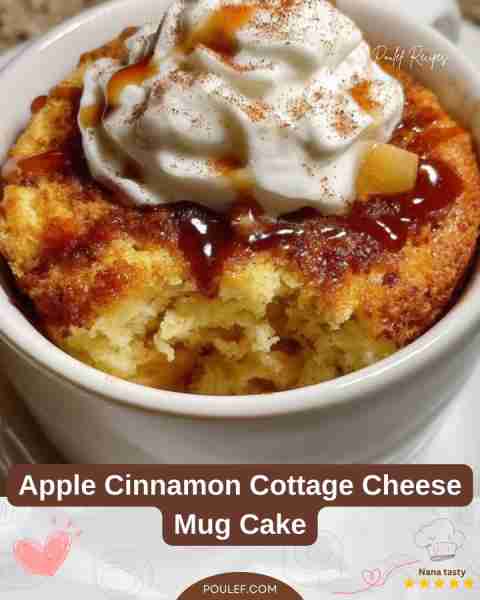 Apple Cinnamon Cottage Cheese Mug Cake 🍎🍂 – Warm, Protein-Packed & Fall-Inspired Ingredients: ¼ cu...