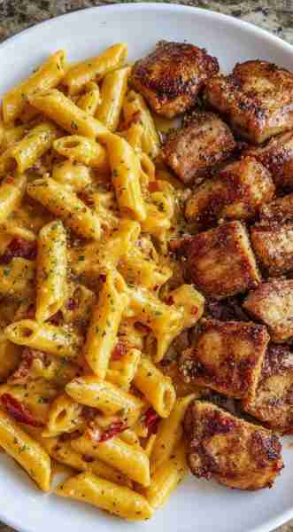 Creamy Cajun Chicken Pasta ✨ Recipe: Ingredients: 2 chicken breasts (cut into bite-sized cubes) 250...
