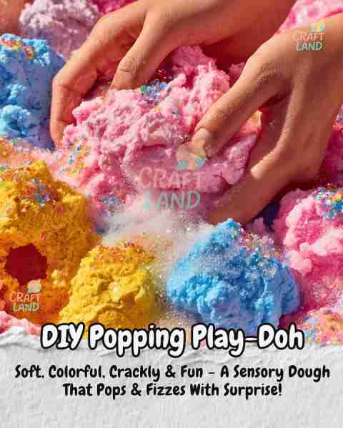 DIY Popping Play-Doh Ingredients: - 2 cups all-purpose flour - 1 cup salt - 2 tbsp cream of tartar -...