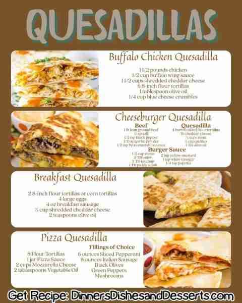 Quesadillas four fun (& delicious!) ways 👀 🍗 Buffalo Chicken Quesadillas 🍔 Cheeseburger Quesadill...