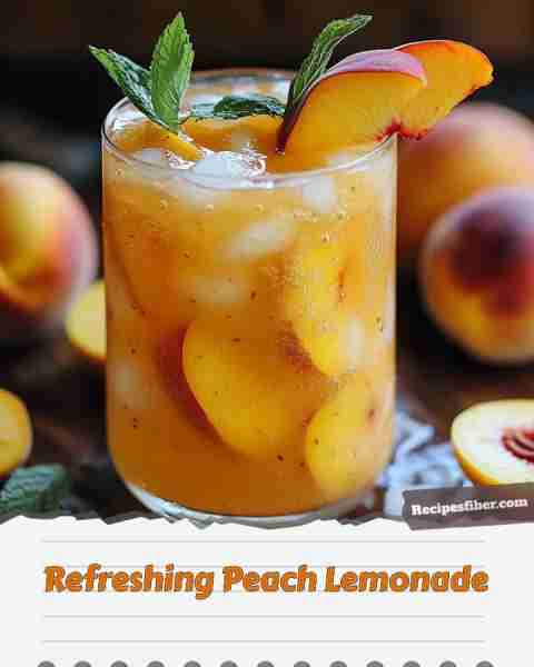 Refreshing Peach Lemonade 🍑🍋 Indulge in a sweet and tangy drink perfect for summer! 📋 Ingredien...