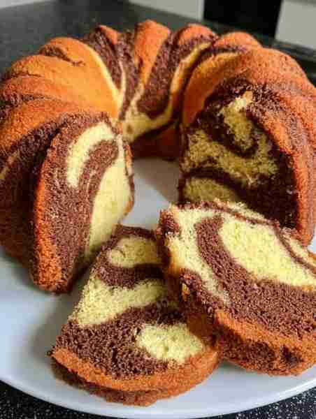 Homemade Keto Marble Bundt Cake 📝 Ingredients Dry Ingredients: 2 cups almond flour ¼ cup coconut fl...