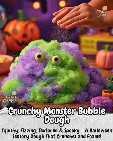 Crunchy Monster Bubble Dough Ingredients: - 2 cups baking soda - 1/2 cup cornstarch - 1/2 cup mild l...