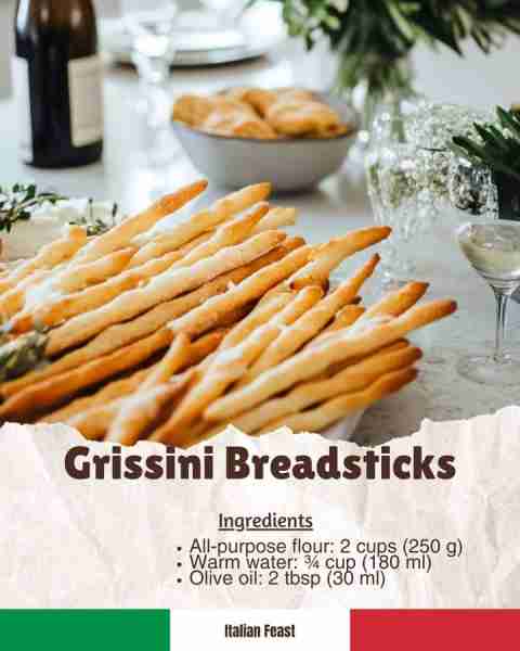 🥖 Grissini Breadsticks Crispy, thin Italian breadsticks, perfect as an appetizer or to enjoy with w...
