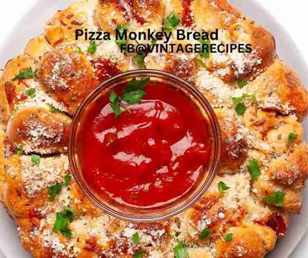 Pizza Monkey Bread from Woman's Day Magazine 1970s 1/2 cup (1 stick) butter, melted 1/2 teaspoon gar...