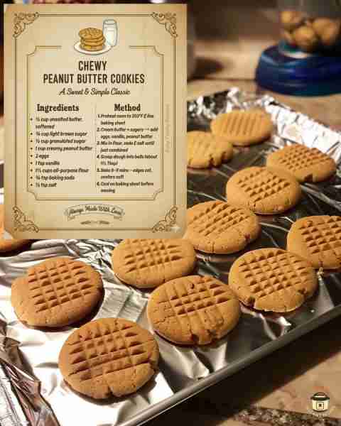 🥜 Nothing says “home” like the smell of peanut butter cookies fresh from the oven. Golden edges, so...