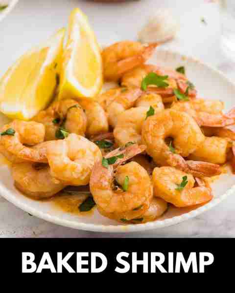 Baked Shrimp are tasty shrimp seasoned with garlic, lemon, paprika, soy sauce and honey. RECIPE⬇️⬇️
