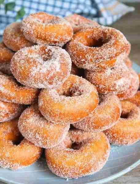 Homemade Sugar Coated Donuts🍩✨ Ingredients • 2 1/2 cups (310g) all-purpose flour • 2 teaspoons bak...