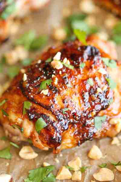 Easy Thai Chicken - So sticky, so tender, so moist and just packed with so much flavor. And it's an...