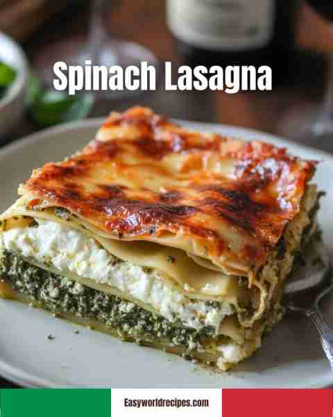 🥬 Spinach Lasagna A comforting and creamy Spinach Lasagna, layered with pasta, ricotta, and spinach...
