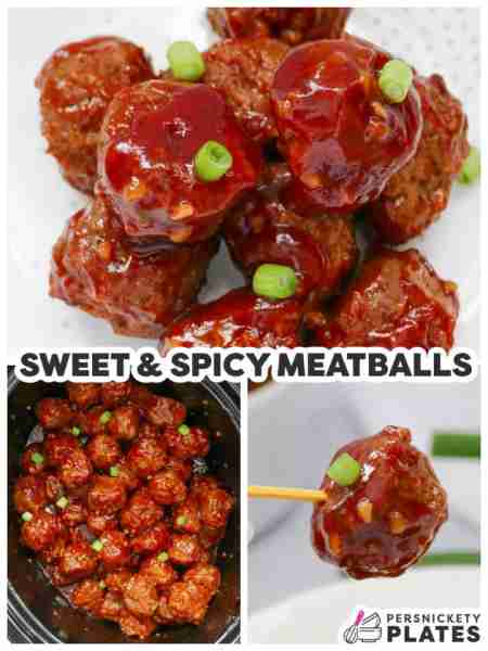 Slow Cooker sweet & spicy meatballs - the perfect game day appetizer!
