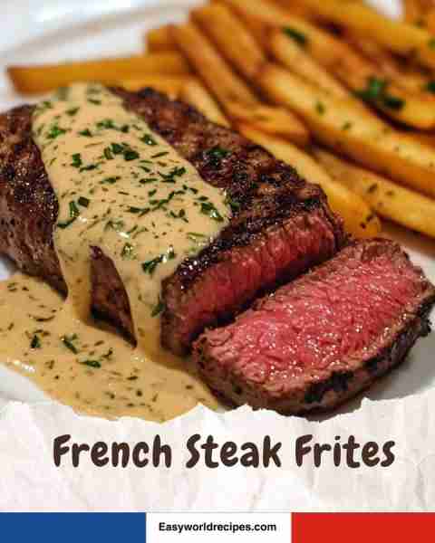 Delicious French Steak Frites, perfect for dinner. Full recipe below ❤️