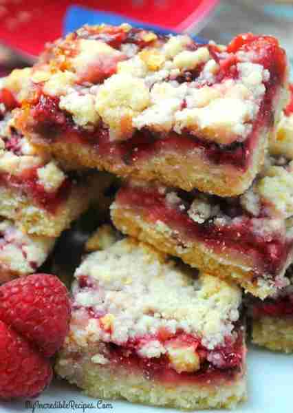 Raspberry Crumble Bars! 💖 The Best Summer Raspberry Deliciousness! 💖 Recipe Below!