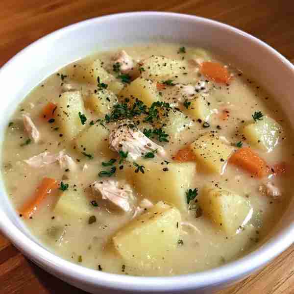 Creamy Potato Soup Ingredients: - 4 large potatoes, peeled and diced - 1 onion, chopped - 2 cloves o...
