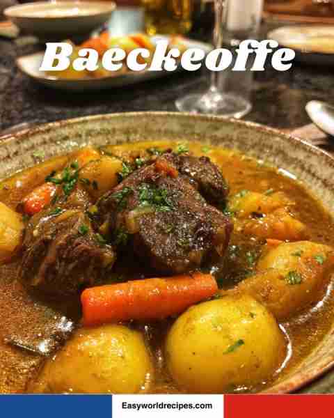 🥩🥕🇫🇷 Baeckeoffe A traditional Alsatian stew with marinated meats, potatoes, and vegetables slow-co...