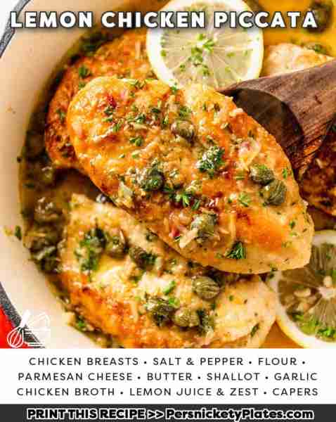 Lemon Chicken Piccata 🍋 30 Minute Meal 1 ½ lbs thin cut chicken salt and black pepper to taste ⅓ cu...