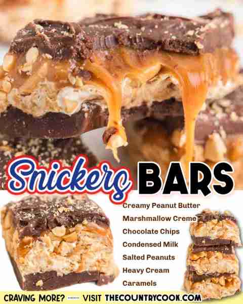 These Snickers Bars taste just like your favorite candy bar (but even better!) Filled with rich, del...