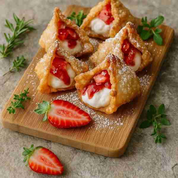 Deep-Fried Strawberry Cheesecake Stuffed Wonton Bites This deesviral recipe delivers the ultimate bi...