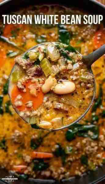 Hearty Tuscan White Bean Soup Ingredients: 1 tbsp olive oil (use cooking spray for fewer points) 1 o...