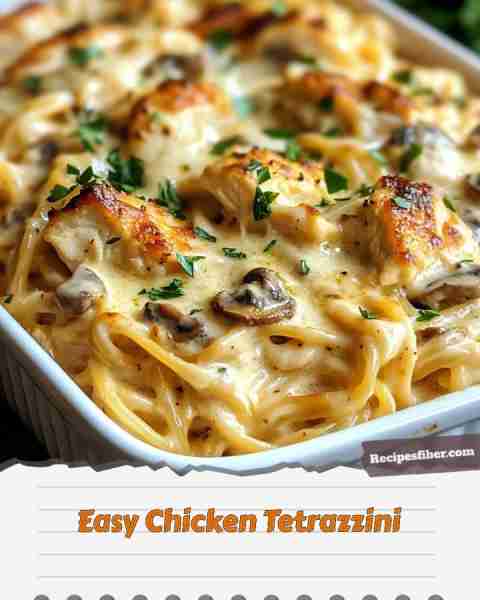 Easy Chicken Tetrazzini 🍽️ A creamy pasta bake that the whole family will love! 📋 Ingredients -...
