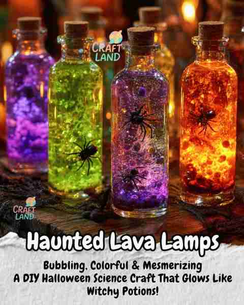 Haunted Lava Lamps Supplies: - Clear plastic bottles or jars (recycled water bottles work great) - V...