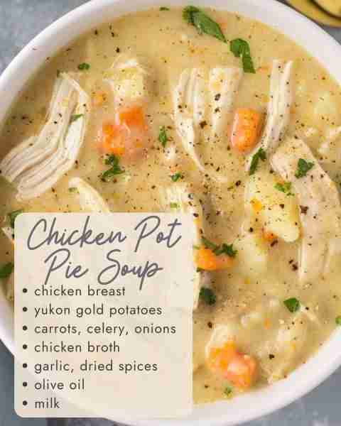 recipe: https://thecleaneatingcouple.com/healthy-chicken-pot-pie-soup/ Easy to make and SO cozy – yo...