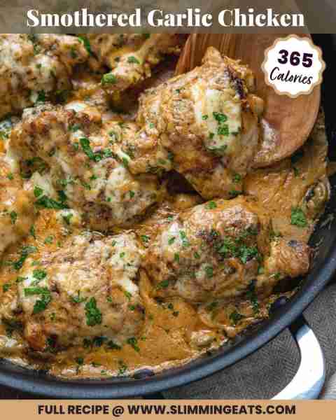 https://www.slimmingeats.com/blog/smothered-garlic-chicken-with-mushrooms 😱🤤 Tender juicy chicken...