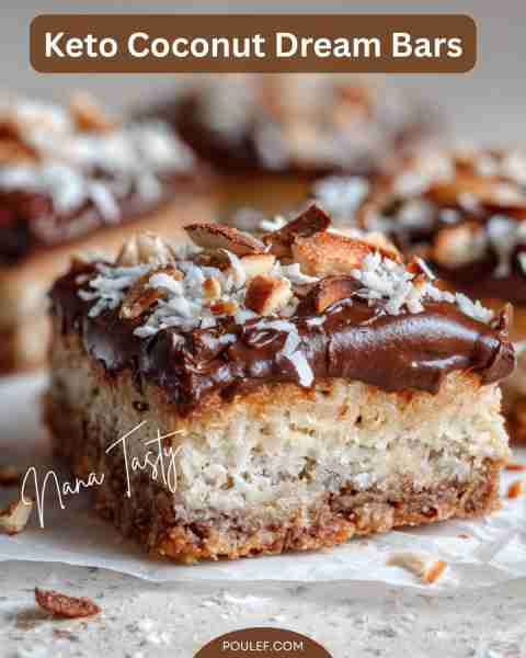 🥥✨ A coconut lover’s dream… but keto-friendly! These bars are chewy, sweet, and low-carb — the per...
