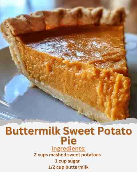 Buttermilk Sweet Potato Pie Ingredients: - 2 cups mashed sweet potatoes (about 2 large sweet potatoe...
