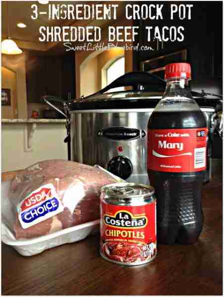 Slow Cooker Shredded Beef for Tacos (So Easy!) Ingredients 1 can chipotle peppers in adobo sauce 3 p...