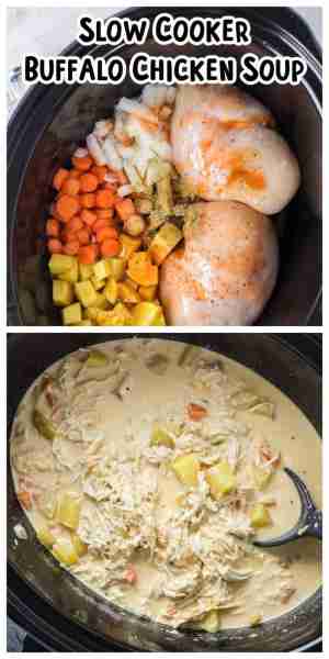 Slow Cooker Buffalo Chicken Soup Ingredients ▢1 lb. boneless skinless chicken breasts ▢1 small yello...