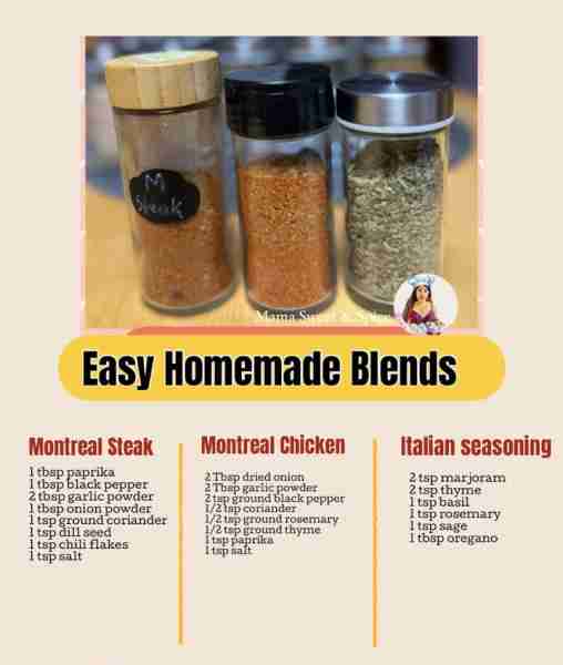 Easy Homemade Seasoning Blends Montreal Steak: 1 tbsp paprika 1 tbsp black pepper 2 tbsp garlic powd...