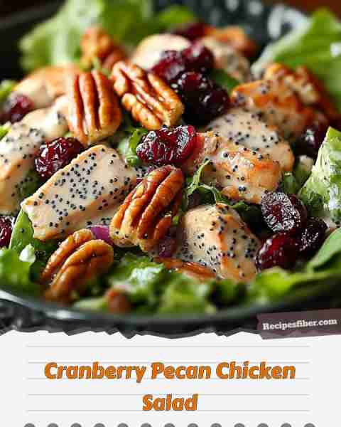Cranberry Pecan Chicken Salad with Poppy Seed Dressing 🥗🥗 A delightful mix of flavors for any mea...