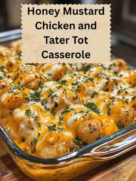 Honey Mustard Chicken and Tater Tot Casserole Ingredients: - 2 lbs chicken breast, cut into bite-siz...