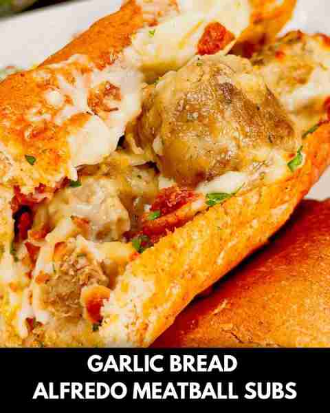 Garlic Bread Alfredo Meatballs are an easy family friendly dinner recipe perfect for busy weeknights...