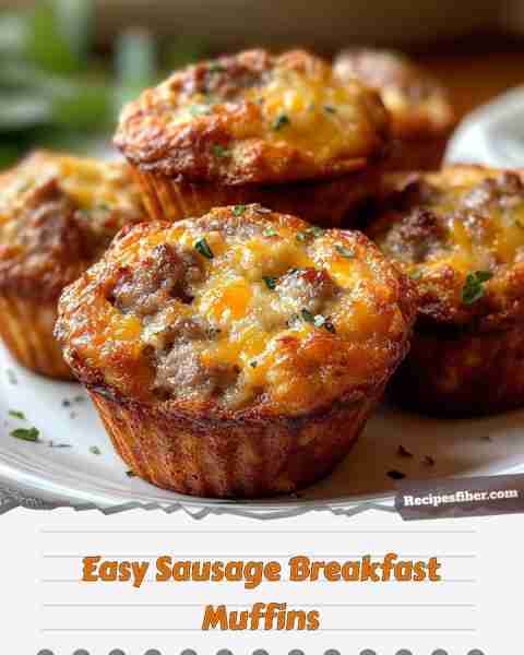Easy Sausage Breakfast Muffins 🍳 Start your day deliciously with these savory muffins! 📋 Ingredi...