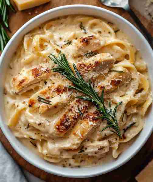 Creamy Lemon Rosemary Chicken Pasta 🍝🌿