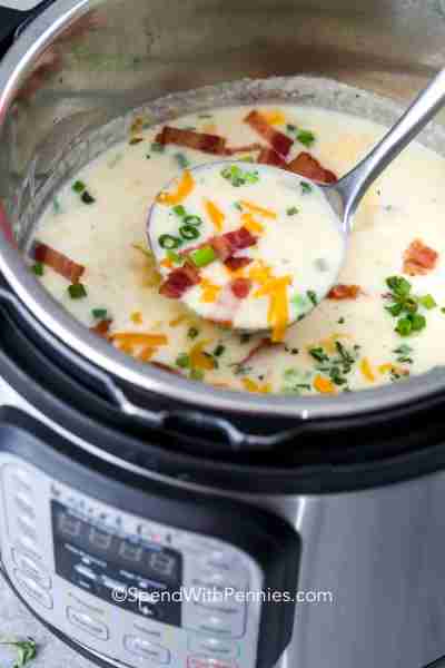 Comment RECIPE to get the recipe! This Instant Pot Potato Soup recipe is easy and comforting! Tender...