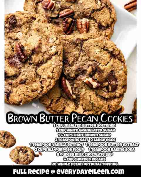 Classic and delicious, Brown Butter Pecan Cookies. Recipe link in comments
