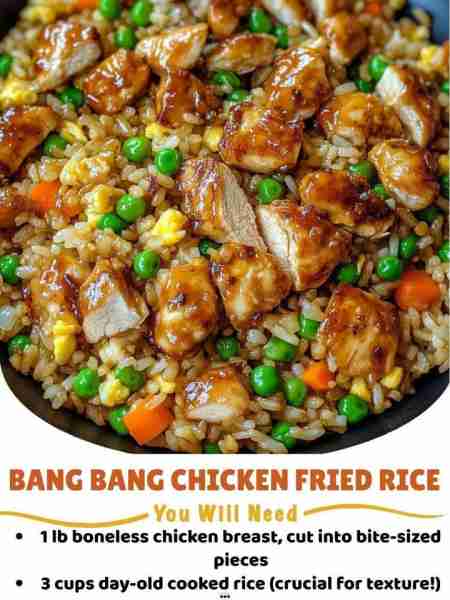 🔥 Bang Bang Chicken Fried Rice 🍚 Better than takeout! Crispy seasoned chicken in addictive sweet-s...