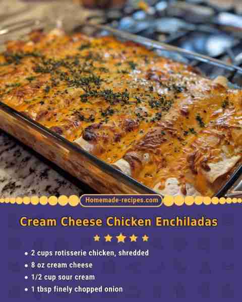 😍😋 Cream Cheese Chicken Enchiladas 😋😍 Creamy, cheesy, and packed with flavor—these enchiladas ar...