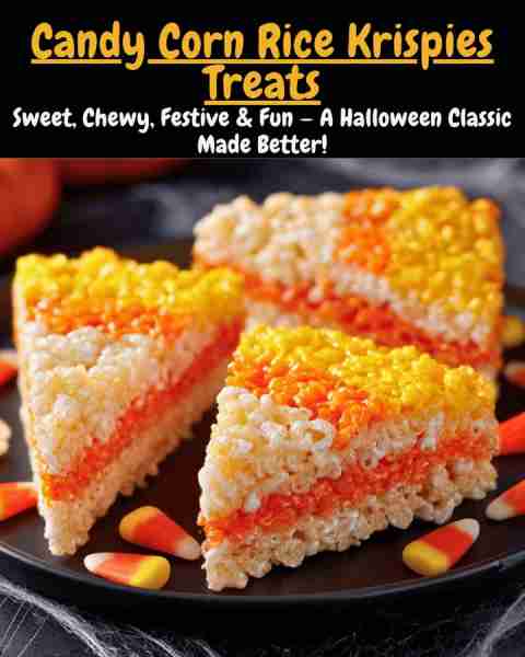 Candy Corn Rice Krispies Treats Ingredients: - 9 cups Rice Krispies cereal (divided into 3 equal par...