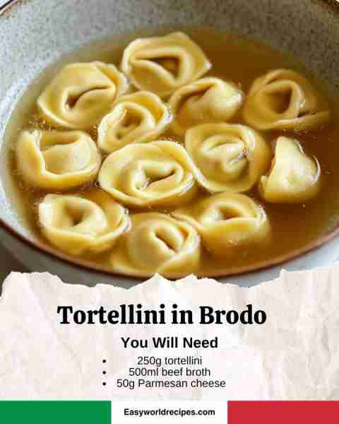🥟🇮🇹 Tortellini in Brodo Ingredients: 9 oz (250 g) tortellini (meat or cheese filled) 2 cups (500 ml...