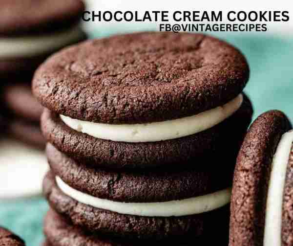 CHOCOLATE CREAM COOKIES COOKIE: 1 devil's food cake mix 1/2 cup shortening 2 eggs Mix the above ing...